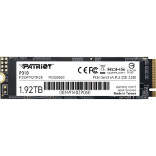 SSD диск Patriot P310 (M.2 2280, 1.92Tb, PCIe 3.0 NVMe 1.3, 2100Mb/s, 1800Mb/s, 3D TLC)