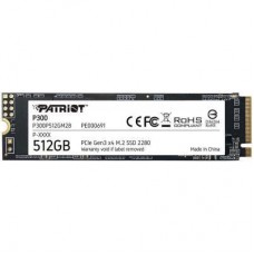 SSD диск Patriot P300 (M.2 2280, 512Gb, PCIe 3.0 NVMe 1.3, 1700Mb/s, 1200Mb/s, 3D TLC)