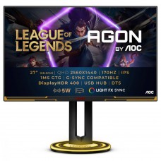 TFT 27` AOC AGON AG275QXL, QHD, IPS, 170Гц, 1мс, 2x HDMI, 2x DP, USB-hub, HAS, Pivot, колонки