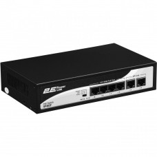 Комутатор 2E PowerLink SP402F 6xFE (4xPoE, 2xUplink), 55Вт, Некерований