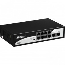 Комутатор 2E PowerLink SP802F 10xFE (8xPoE, 2xUplink), 96Вт, Некерований