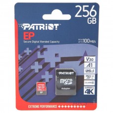 Карта памяти MicroSDXC 256GB UHS-I/U3 Class 10 Patriot EP A1 R90/W80MB/s + SD-adapter (PEF256GEP31MC