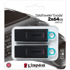 Флеш-накопитель USB3.2 64GB Kingston DataTraveler Exodia Black/Blue 2 Pieces (DTX/64GB-2P)