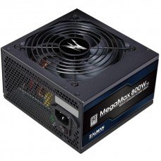 Блок питания Zalman Megamax (800W), 83%, 80+ White, 120мм, 1xMB 24pin(20+4), 2xCPU (8pin+(4+4)pin)