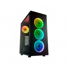 Корпус геймерский FSP CMT340 2XUSB3.0, FANS ARGB 4x12см, GPU-до 350мм, CPU-160мм, БЕЗ БП ATX