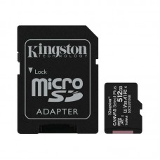 Карта памяти MicroSDXC 512GB UHS-I/U3 Class 10 Kingston Canvas Select Plus R100/W85MB/s + SD-адаптер