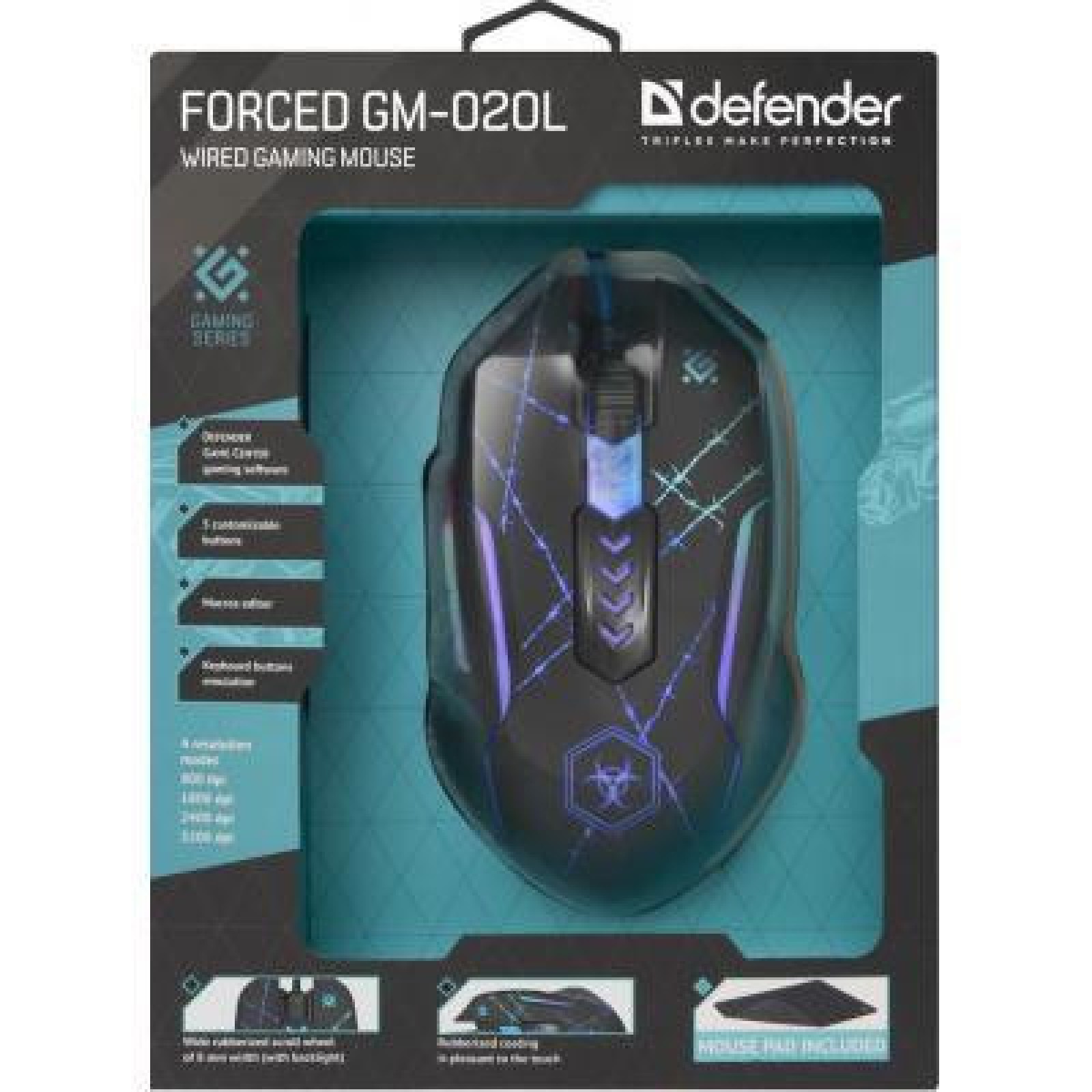 Мишка Defender Forced GM-020L Black (52020)