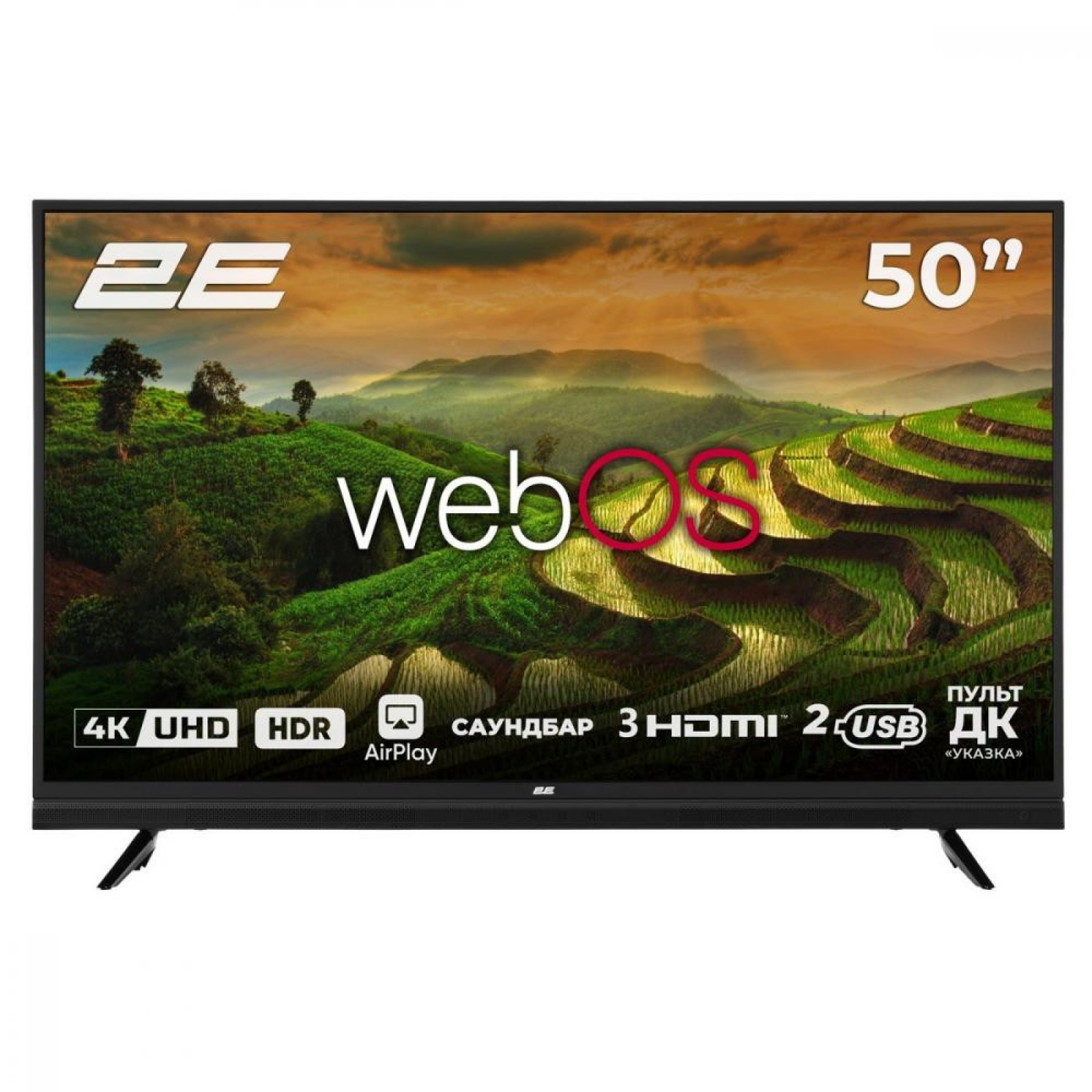 Телевізор 50` 2E LED 4K 60Hz Smart WebOS Black