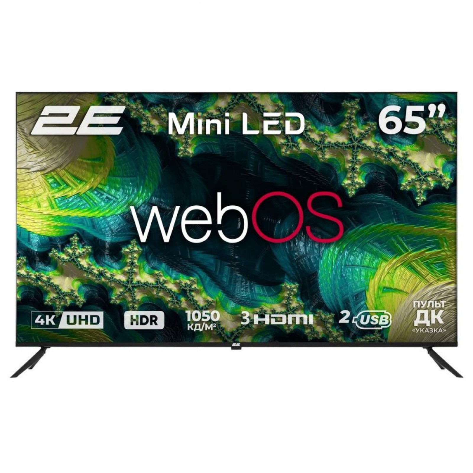 Телевізор 65` 2E MiniLED 4K 60Hz Smart WebOS Black