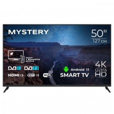 TV 50 Mystery MTV-5060UDT2 4K/Android 11/DVB-T2/2xUSB 2.0/3хHDMI/CI-слот/Wi-Fi/Black