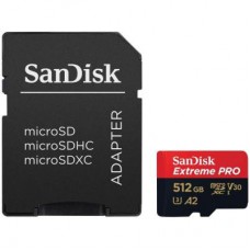 Карта пам\'яті SanDisk 512 GB microSDXC UHS-I U3 Extreme Pro+SD Adapter (SDSQXCD-512G-GN6MA)