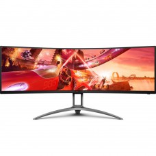 TFT 49` AOC AG493UCX2, VA, 5120x1440, 165Гц, вигн., HDMIx3, DP, USB-C, USB-hub, HAS, кол, чорний