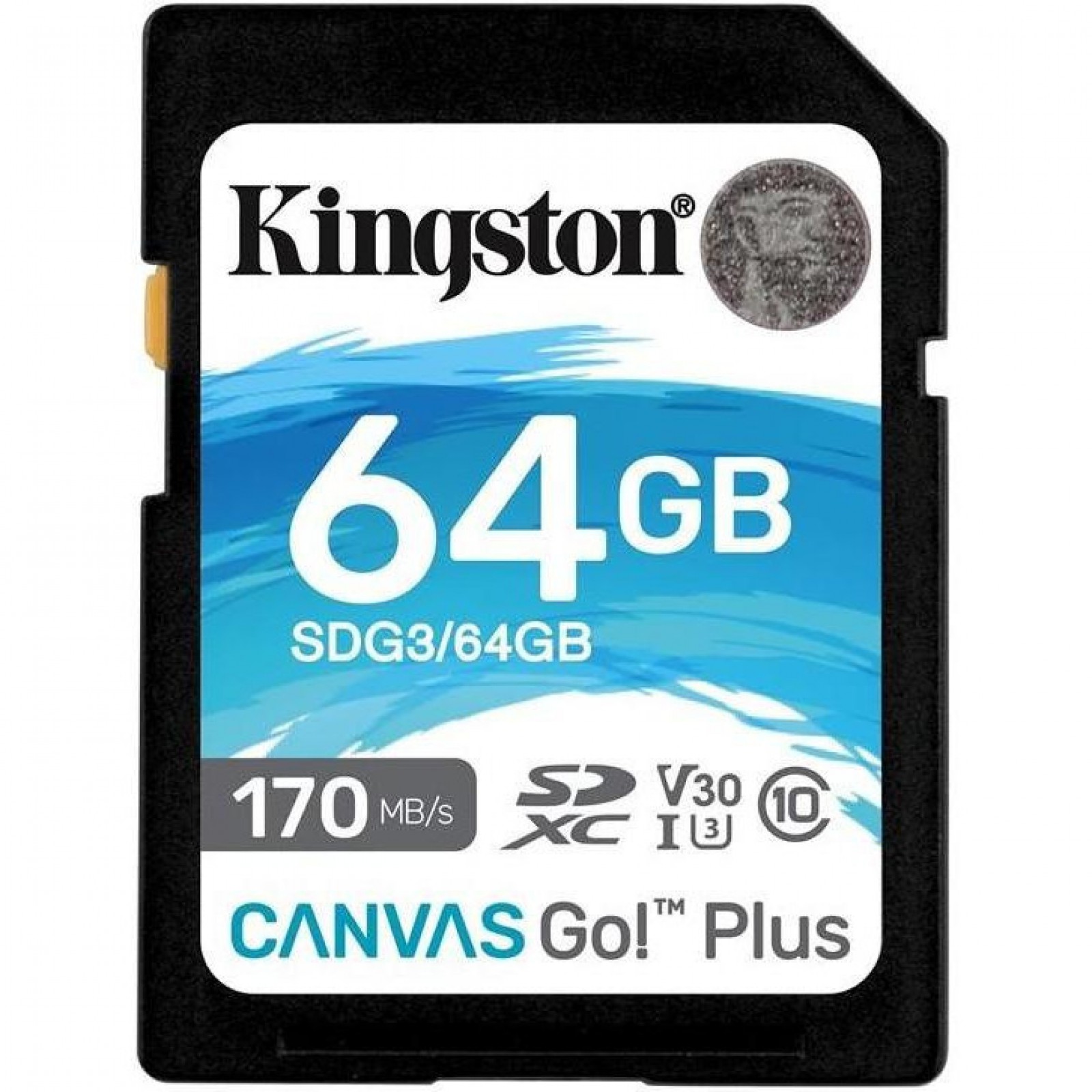 Карта памяти SDXC   64GB UHS-I/U3 Class 10 Kingston Canvas Go! Plus R170/W70MB/s (SDG3/64GB)