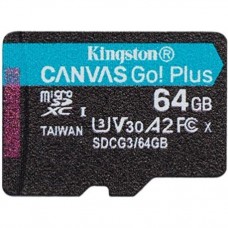 Карта памяти MicroSDXC  64GB UHS-I/U3 Class 10 Kingston Canvas Go! Plus R170/W70MB/s (SDCG3/64GBSP)