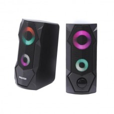 Колонки акустические Maxxter CSP-U002RGB, пластиковый корпус, 6 Вт , USB питание, RGB, черный цвет