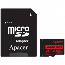 Карта памяти MicroSDHXC  64GB UHS-I Class 10 Apacer + SD adapter (AP64GMCSX10U5-R)