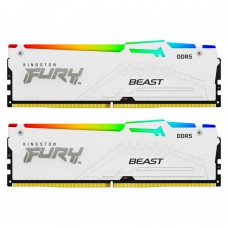 Модуль пам\'яті для комп\'ютера DDR5 64GB (2x32GB) 5600 MHz FURY Beast White RGB Kingston Fury (ex.Hyp
