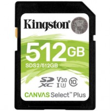 Карта пам\'яті Kingston 512GB SDXC class 10 UHS-I U3 Canvas Select Plus (SDS2/512GB)