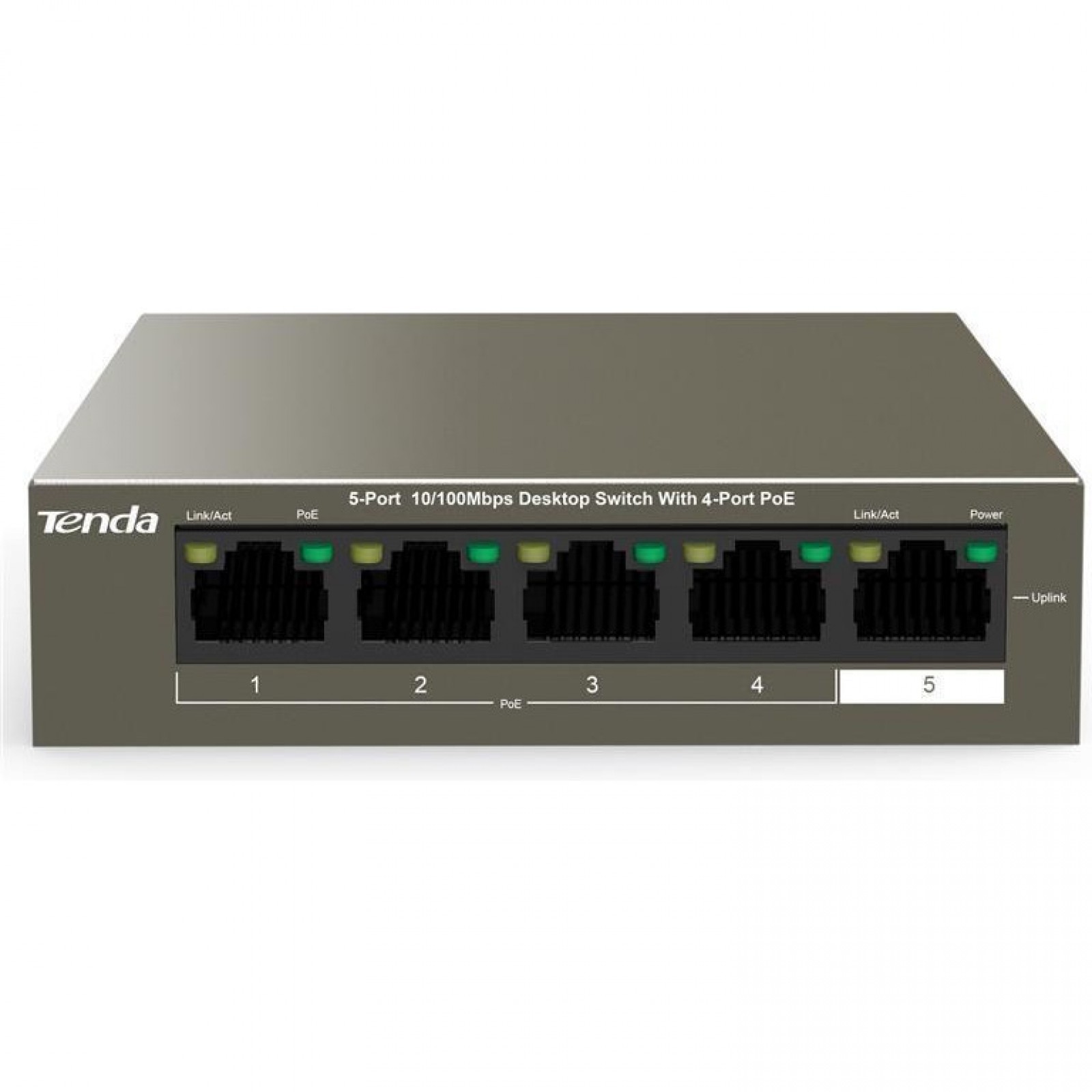 Коммутатор 5 port 100Mbit Tenda TEF1105P-4-63W (4xFE PoE, 1xFE Uplink, неуправляемый)