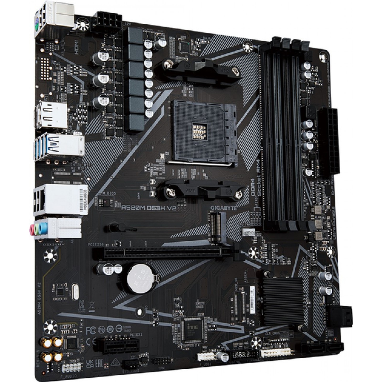 Материнская плата GIGABYTE A520M DS3H V2 (sAM4, A520, 4xDDR4, HDMI, M.2, mATX)