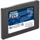 SSD диск PATRIOT P220 (2.5" SATA3, 512G, 550mb/s, 500mb/s, 3D TCL)