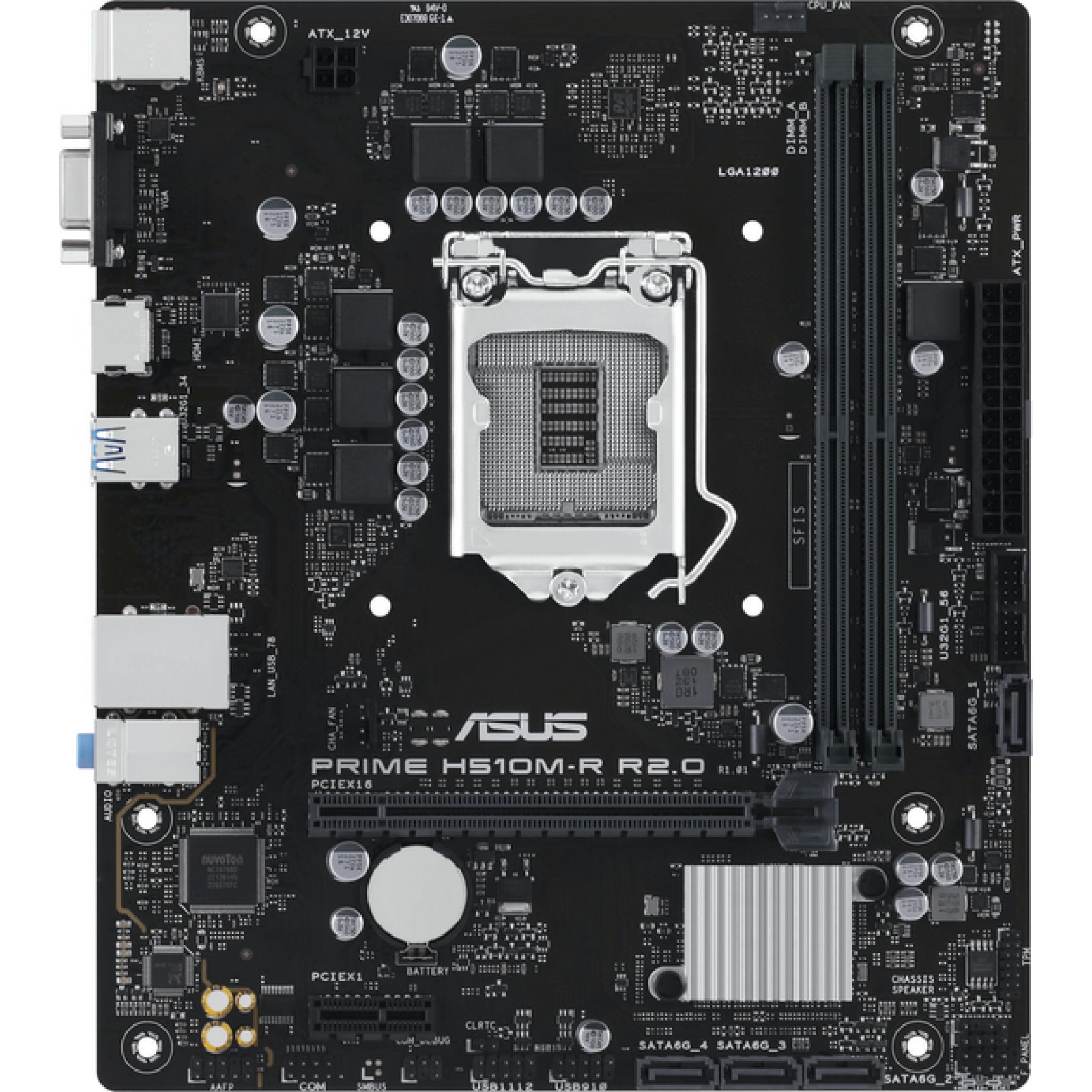Материнская плата Asus Prime H510M-R R2.­0-SI (s1200, H510, 2xDDR4, PCIe 4.0, HDMI, mATX)