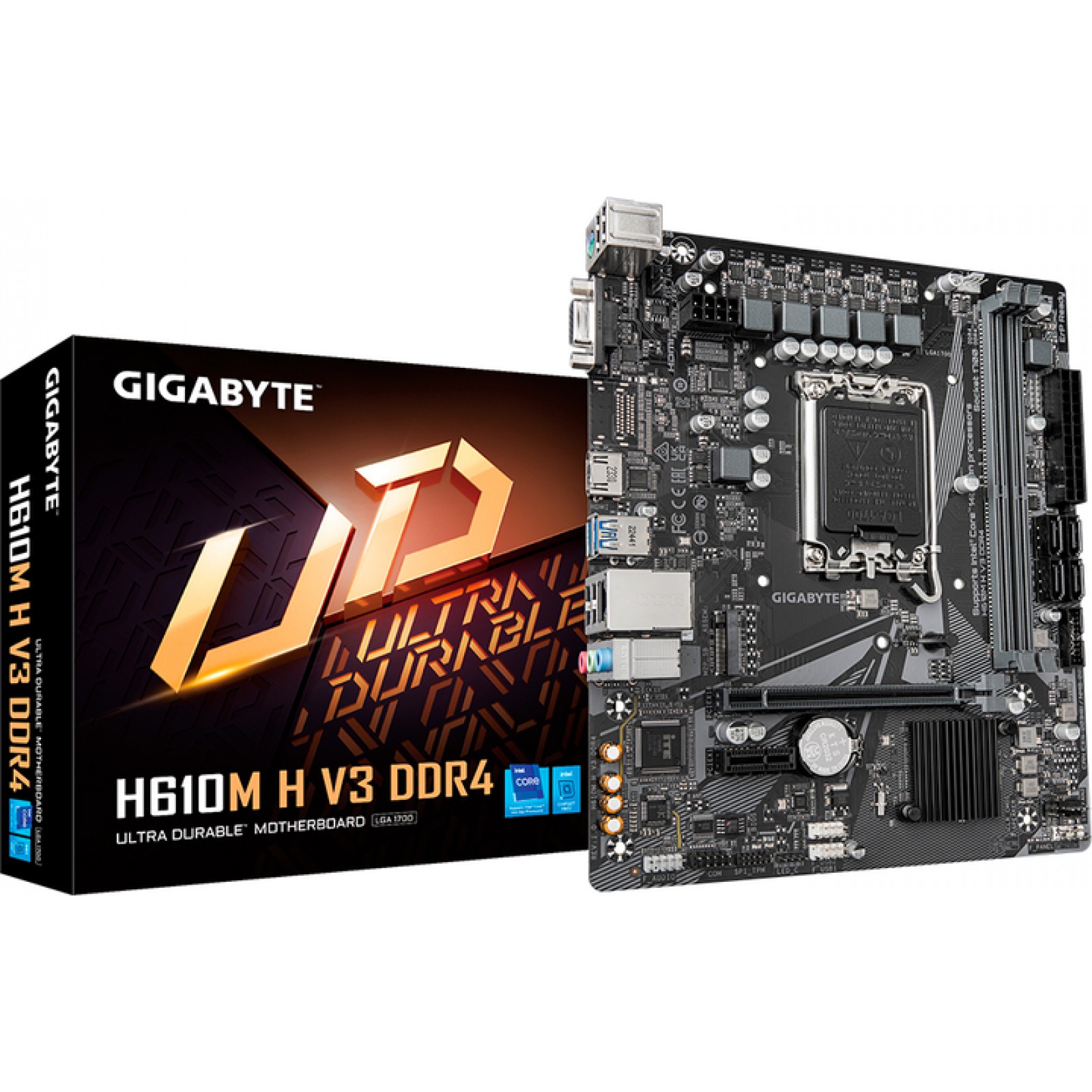 Материнская плата Gigabyte H610M H V3 DDR4 (s1700, H610, 2xDDR4, VGA/HDMI, MicroATX)